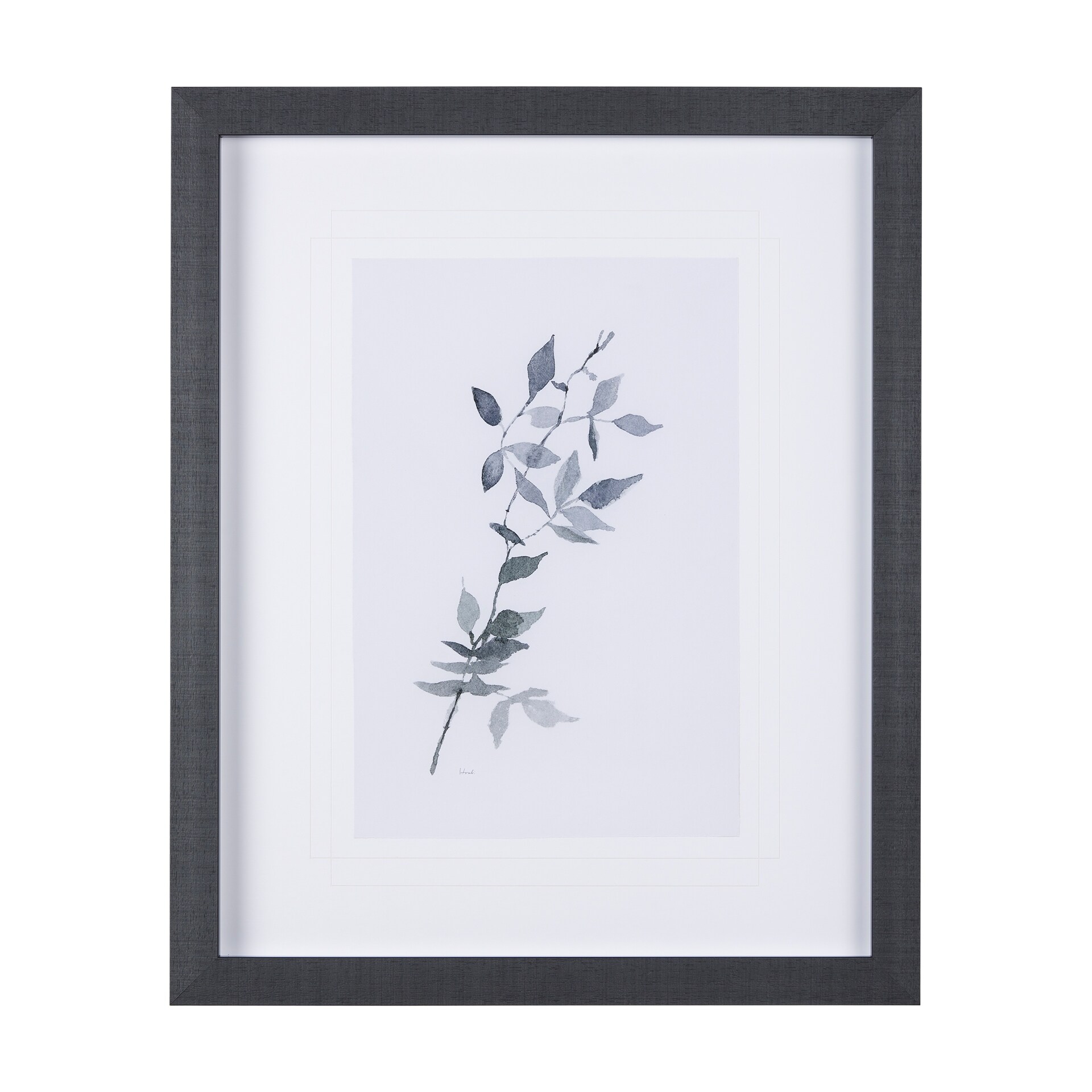 Leaf Shadow I by Mercana Studio a Hand Embellished Textured Framed Art Print Matted under Glass