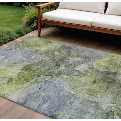 HomeRoots Abstract Transitional Rectangle Outdoor Rug