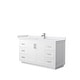 preview thumbnail 34 of 168, Miranda Single Vanity Set, Cultured Marble Top, No Mirror 60-Inch Single - White, Nickel Trim, White Cultured Marble Top