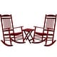preview thumbnail 12 of 38, VEIKOUS Wood 3-piece Outdoor Rocking Chair and Folding Table Set