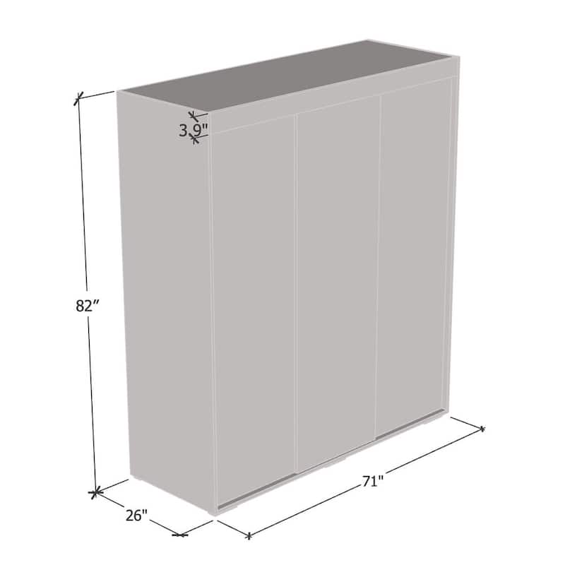 Strick & Bolton Suger 3-door Mirrored Armoire
