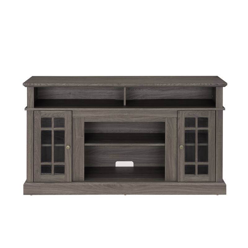 TV Media Stand Living Room Entertainment Center for TV Up to 65", Classic TV Console Table with Open and Closed Storage Space