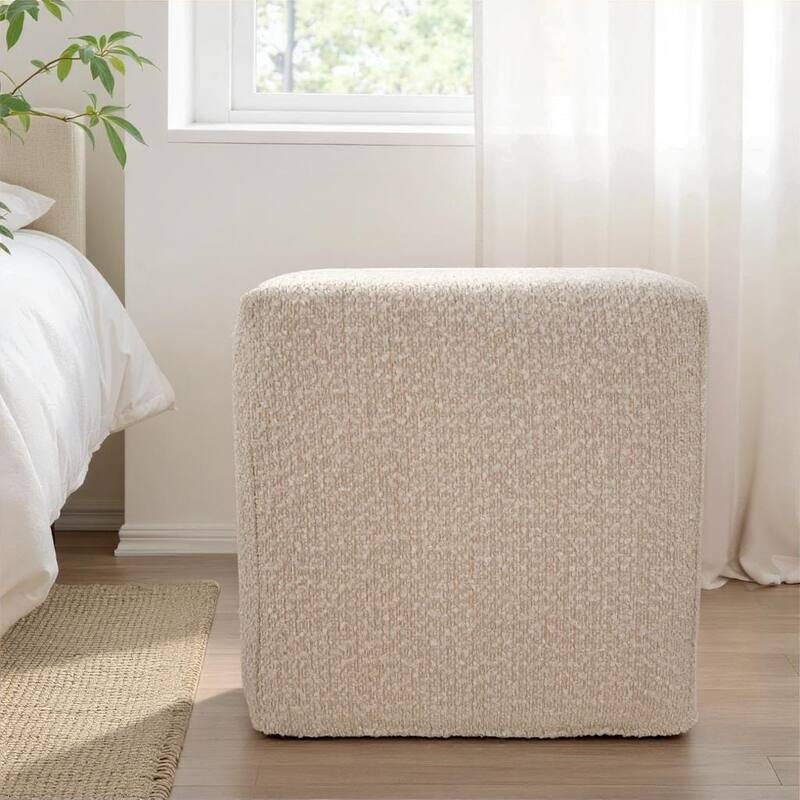Allan Andrews No Tip Short Block Ottoman with Cover, Barbet Collection