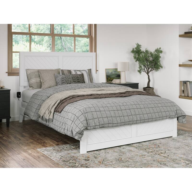 Canyon Foundation Bed Frame with Matching Footboard - White - Queen