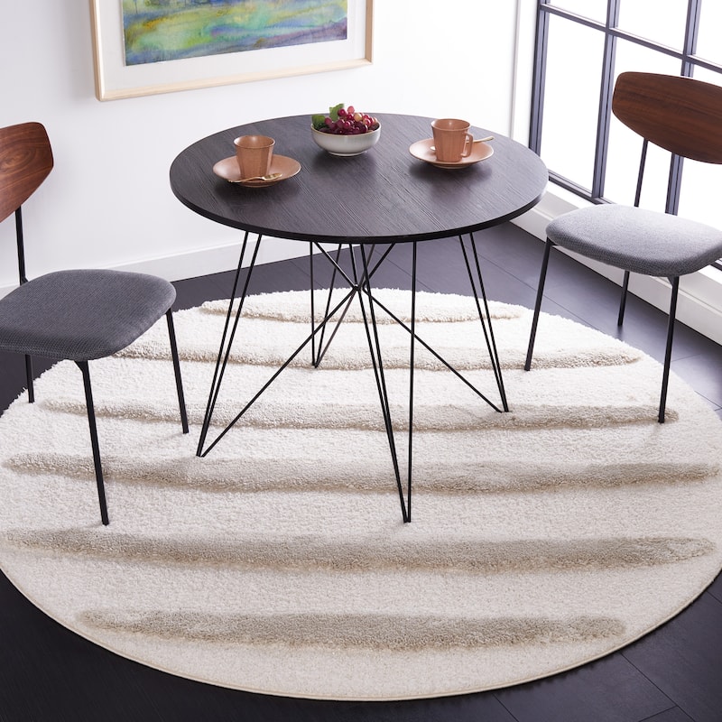SAFAVIEH Hi-Lo Shag Agista Modern Stripe 1.6-inch Thick Rug