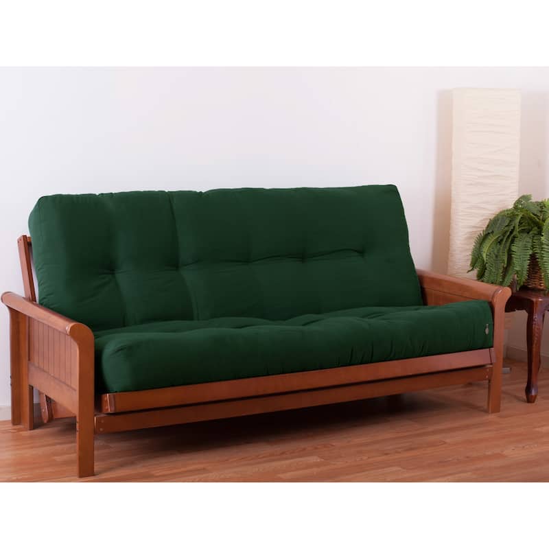 10-inch Thick Twill Futon Mattress (Twin, Full, or Queen) - Forest Green - Queen