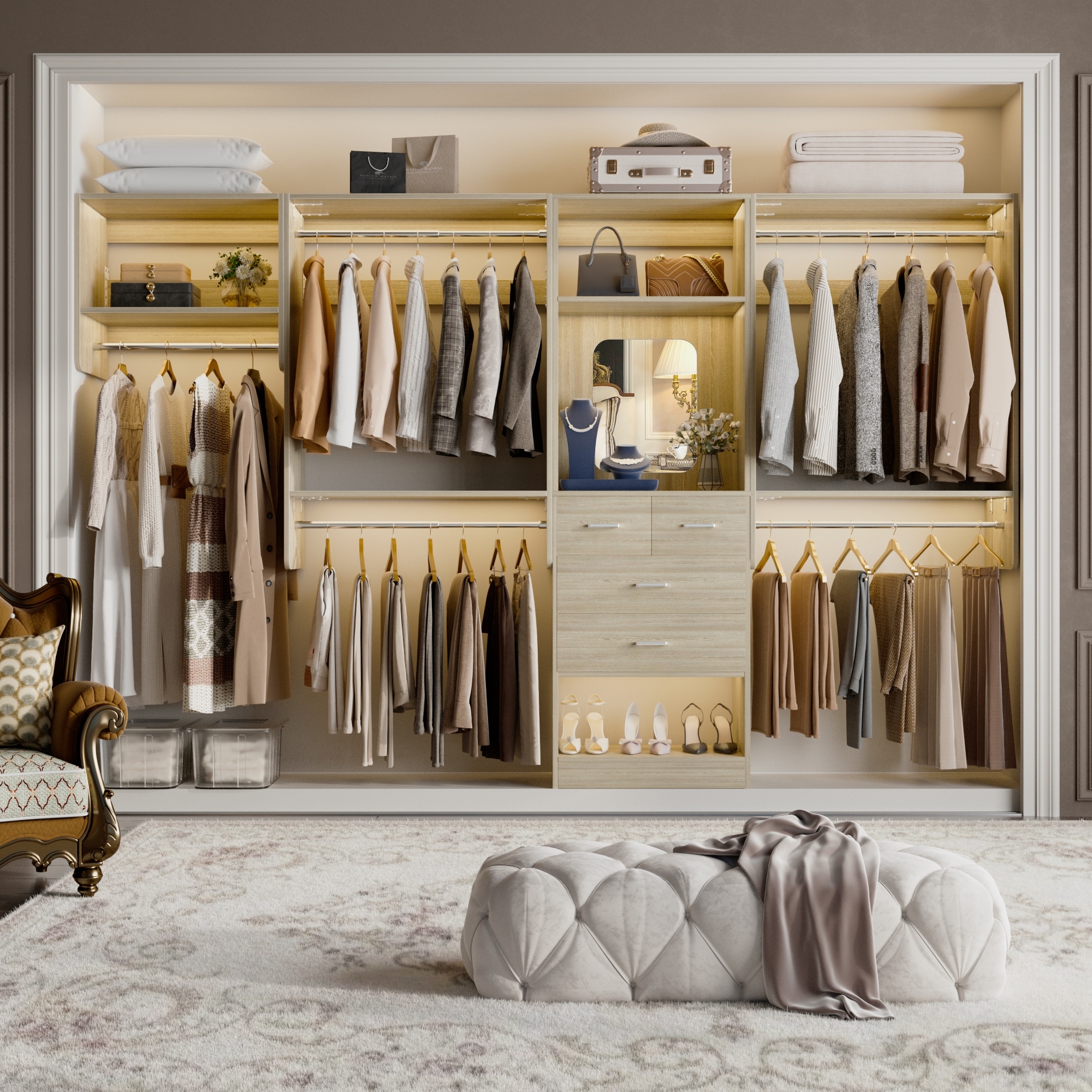 Wall mounted closet organizer discount