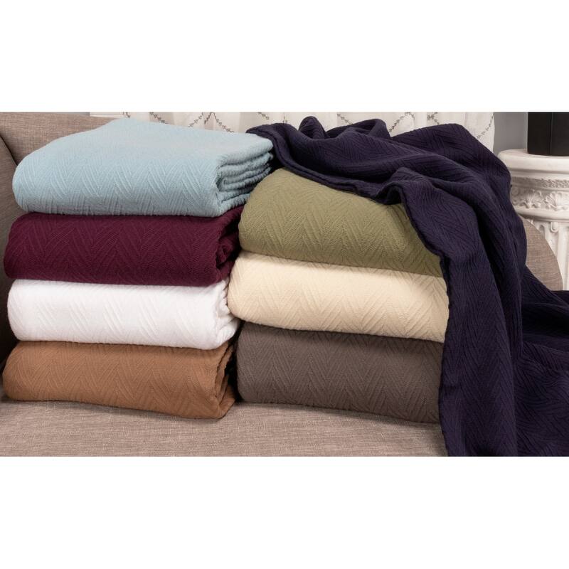 Superior Metro Zig-Zag Chevron All-Season Bedding Cotton Blanket