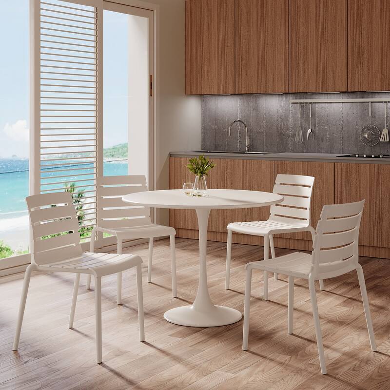 Rylan Set of 4 Stackable Dining Chairs, Indoor/Outoor