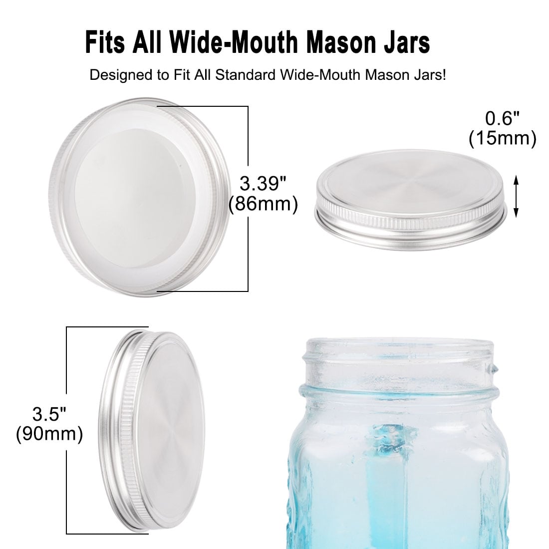 Stainless Steel Wide Mouth Mason Jar Lids For Mason Canning Jars Caps Overstock 30395802