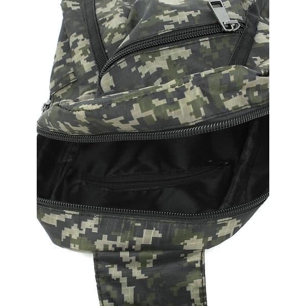 Shop Camouflage Pattern Zip up Adjustable Strap Shoulder Cross Body Chest Handbag Bag - Black ...