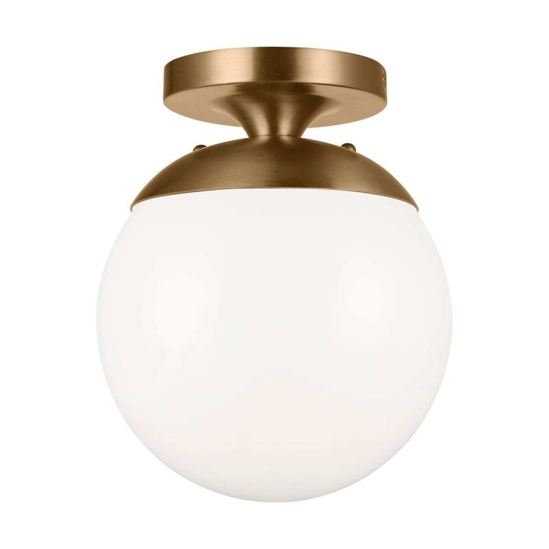 James Allan Clay Single Light 8" Wide Semi-Flush Globe Ceiling Fixture - Satin Bronze