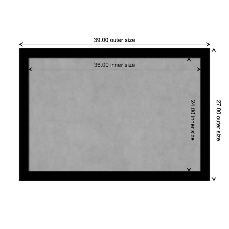 Amanti Art Basic Black Narrow Framed Magnetic Board - Board Size 36x24
