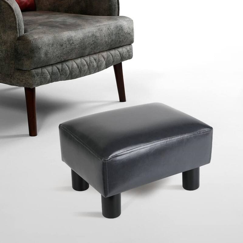 Small Ottoman Footrest PU Faux Leather