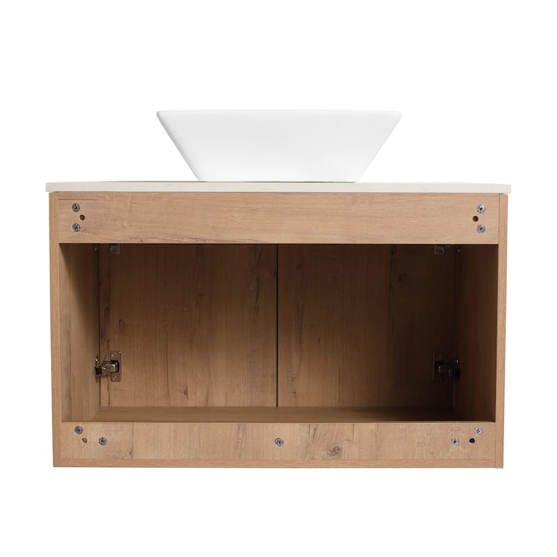 Bathroom Vanity With Sink In 24/30 Inch, Floating Bathroom Vanity With Soft Close Door