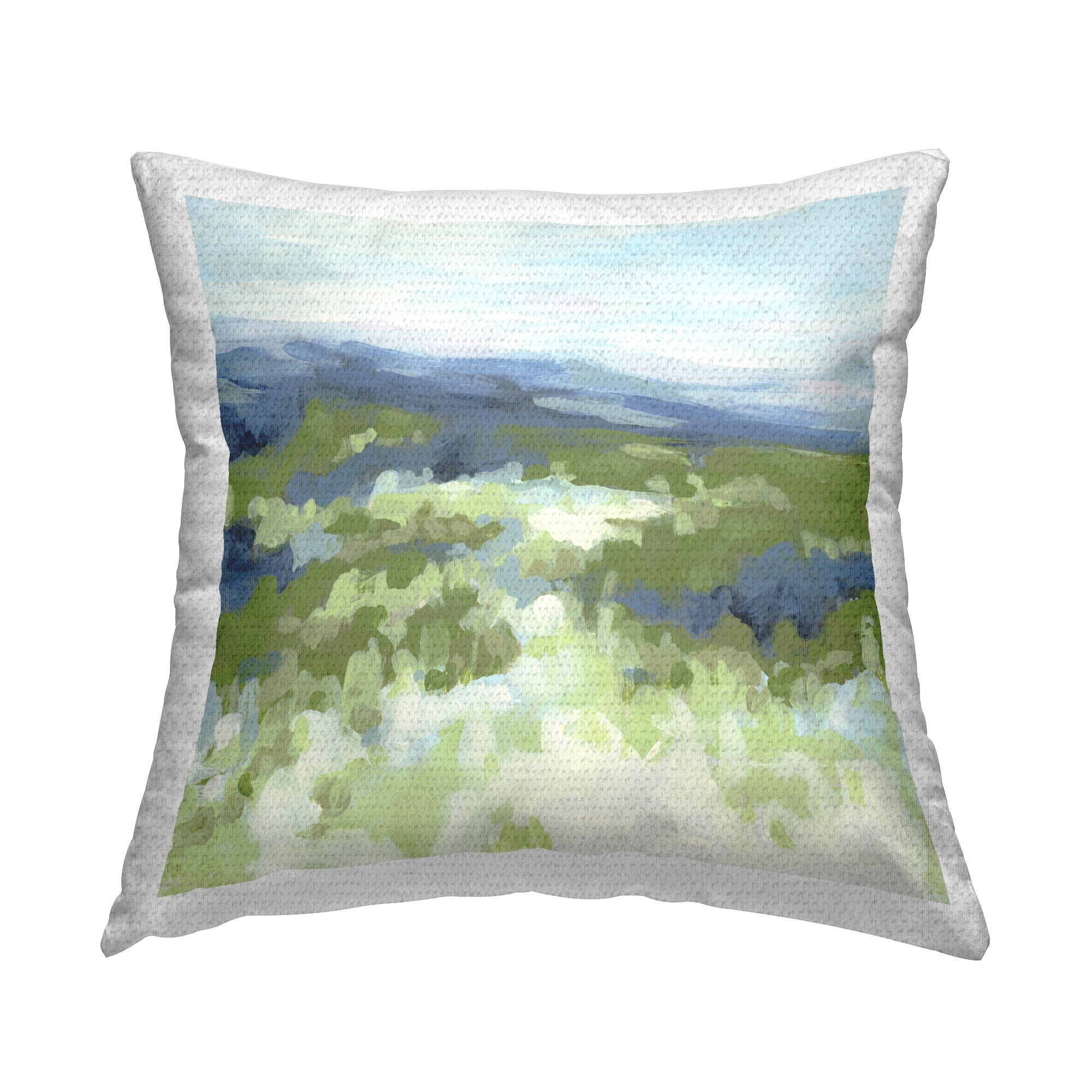 Stupell Green Nature Abstraction Printed Outdoor Throw Pillow Design by June Erica Vess
