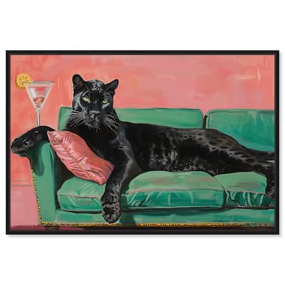 Lounging Panther Canvas by Art Remedy