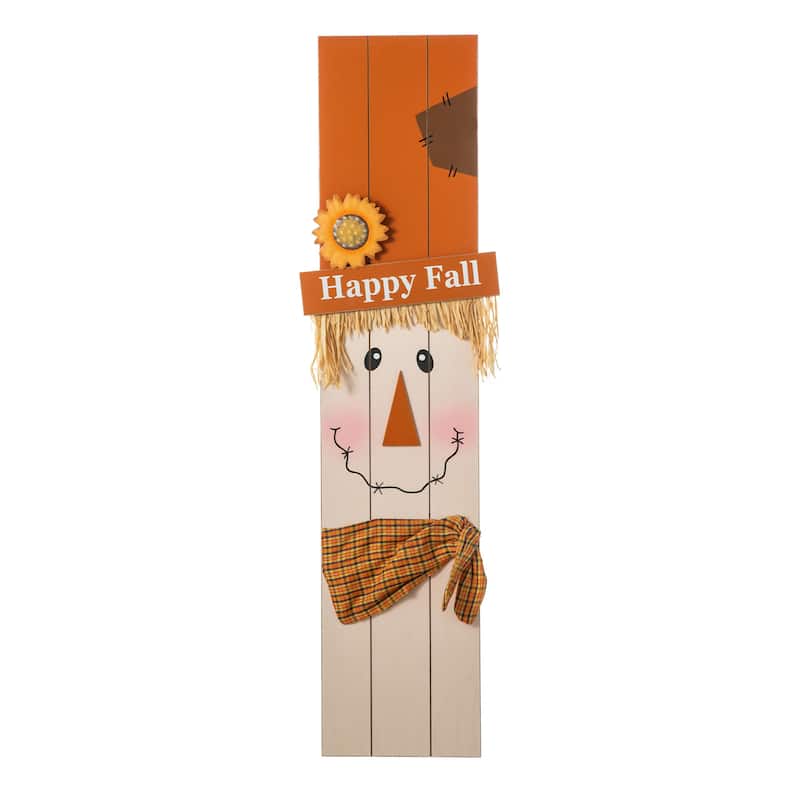 Glitzhome Halloween/Fall Double Sided Scarecrow/Pumpkin Porch Decor ...