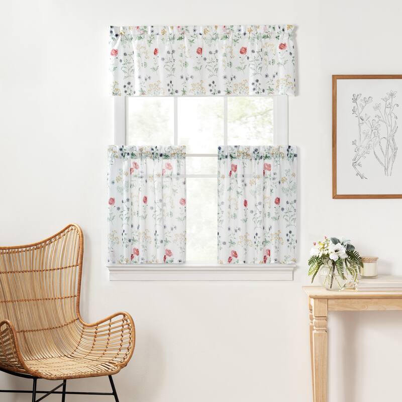 Martha Stewart Martha's Garden Print Valance, Swag, or Tier Pair Curtain Collection