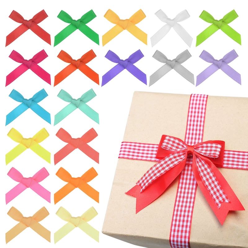 100-Pack Mini Craft Ribbon Bow,1x1.6 Inch for Craft DIY