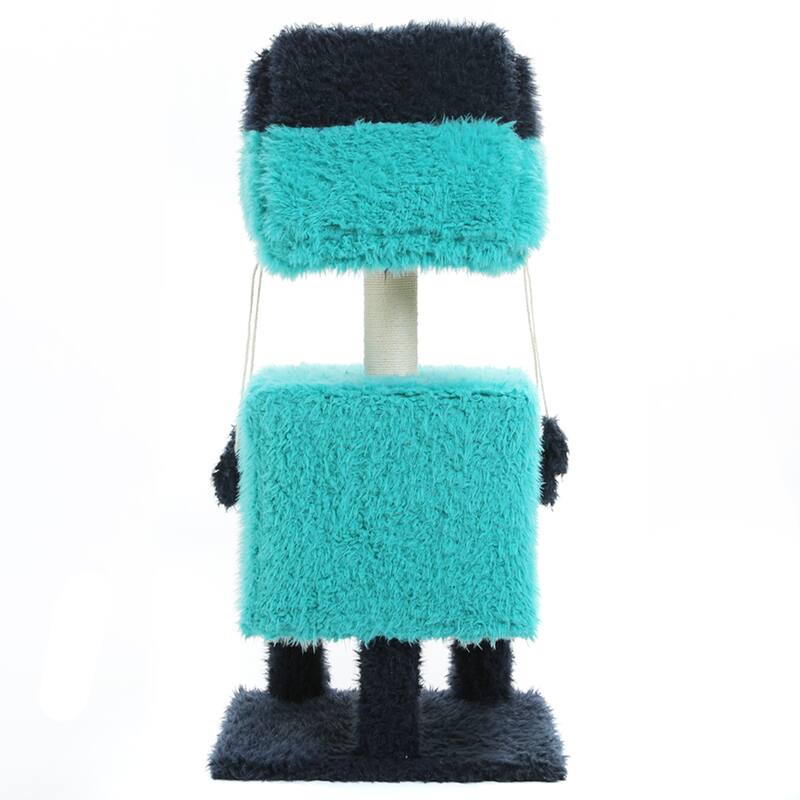 Indoor cat tower with cat condo and sisal scratching post - Blue