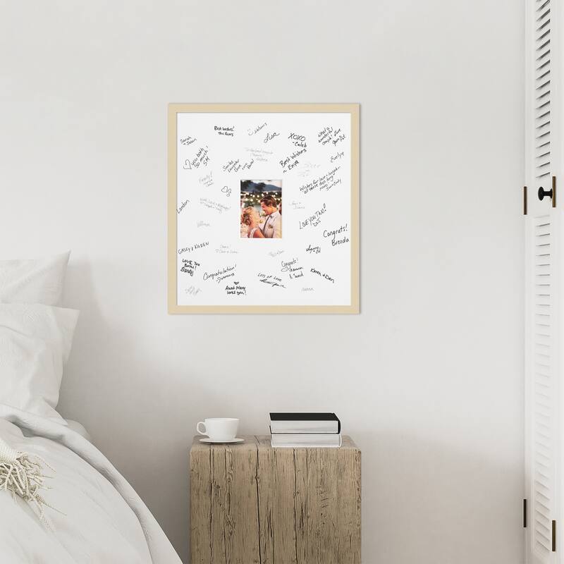 Svelte Signature Mat Picture Frame - Autograph Photo Frame Guest Book Alternative for Weddings, Graduations, or Retirement