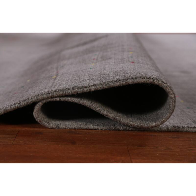 Hand Knotted Oriental 100% Wool Carpet Tribal Tribal Greys & Charcoal Gabbeh Area Rug - 12' 3'' X 8' 10''