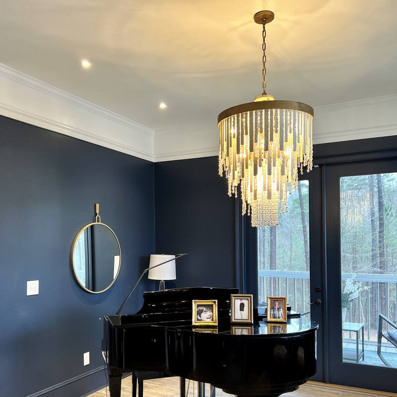 Varaluz Lafayette Chandelier - Havana Gold - 24"W X 34.75"H