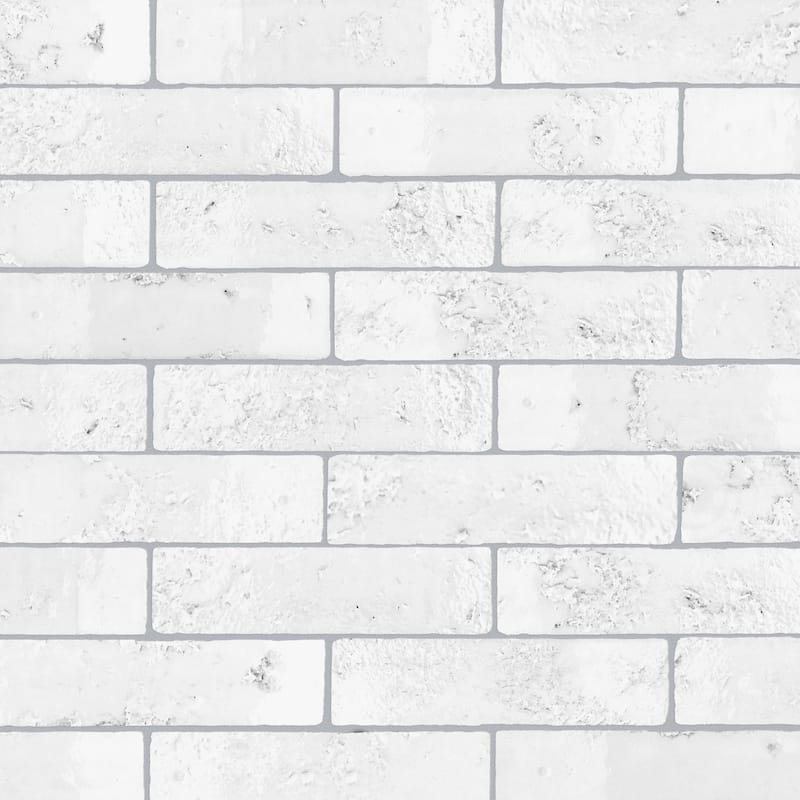 Merola Tile Arches Brick White 2-1/2" x 9-7/8" Ceramic Wall Tile