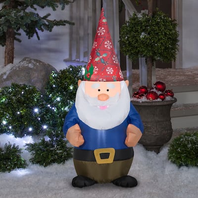 Gemmy Christmas Inflatable Gnome , 4 ft Tall