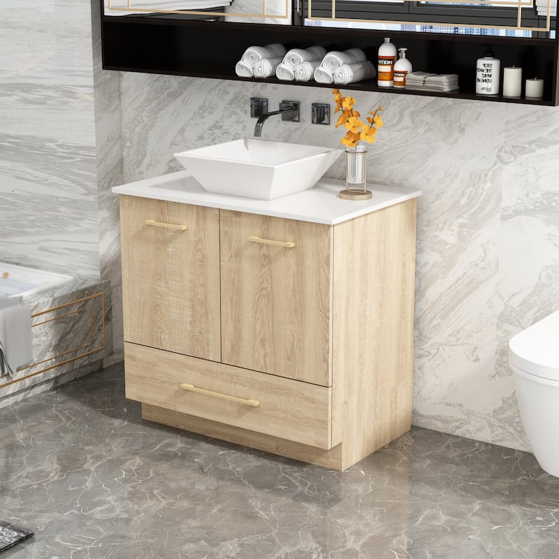 29.1" W x 18" D x 33.9" H Single Bathroom Vanity Set(without faucet ）