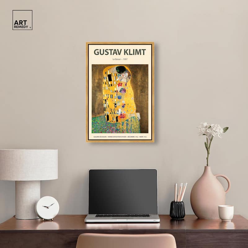 Golden Kiss Canvas by Art Remedy
