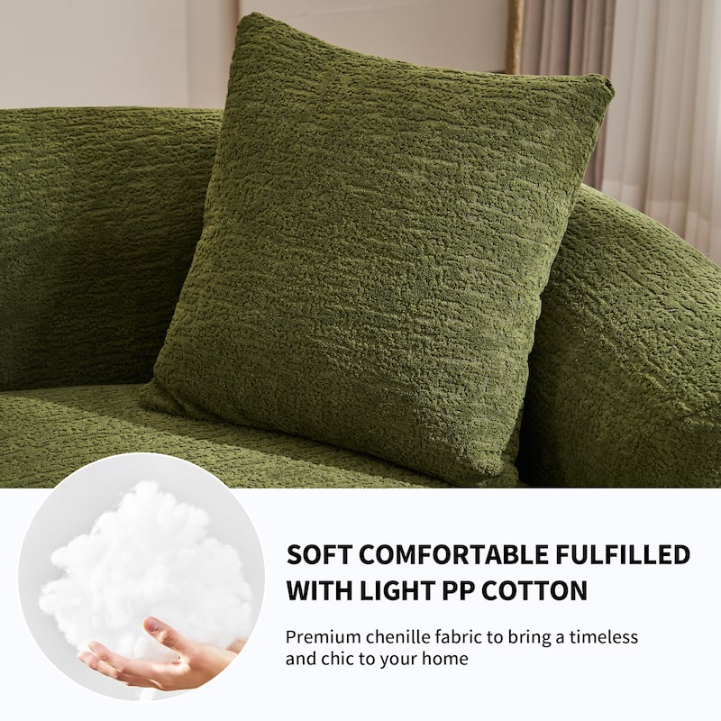Luxury Chenille Fabric Sofa,4 Seater Modular Curved Sectional Couch