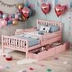 preview thumbnail 2 of 10, Twin Size Wood Platform Bed with Guardrails,2 Storage Drawers