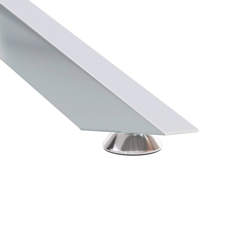 39.37" Rectangular Clear Tempered Glass Coffee Table,Stylish Design with silver Metal Legs, Coffee Table