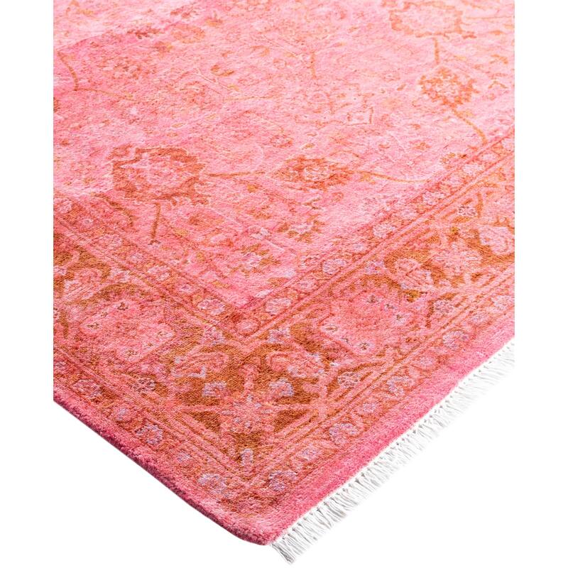 Overdyed One-of-a-Kind Hand-Knotted Runner Rug - Pink - 3' 1" x 8' 1"