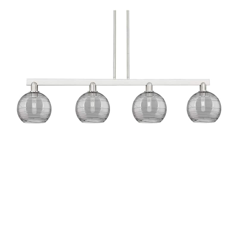 Innovations Lighting 716-4I-11-51 Athens Deco Swirl Linear Athens Deco - Brushed Satin Nickel / Light Smoke Deco Swirl