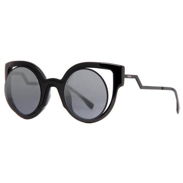 Shop Fendi Ff 0137 S Nt2 Cn Shiny Black Matte Black Women S Round