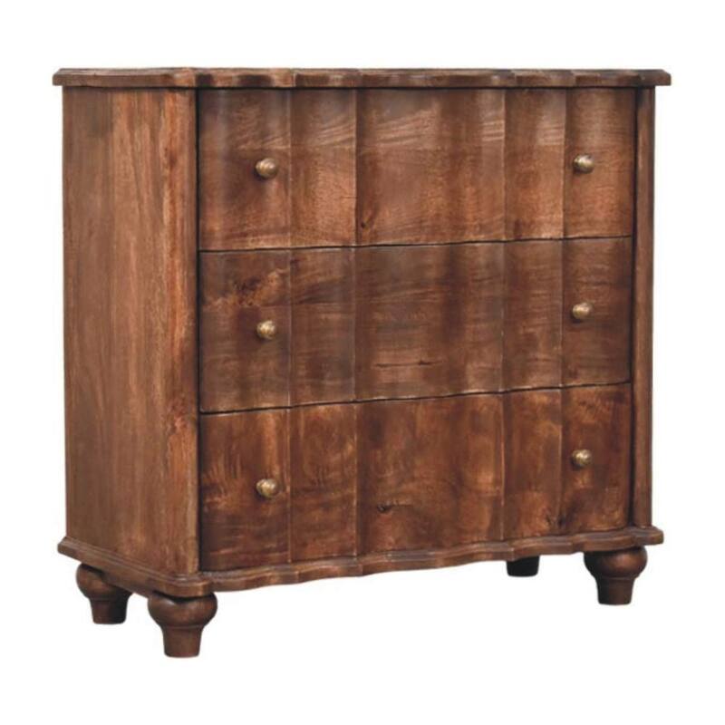 Artisan Furniture Solid Wood Camille Chest, 3-Drawers, Brown