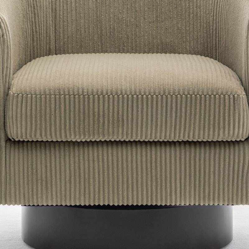 2 Set Round Barrel Chair 360-Degree Swivel Accent Chairs