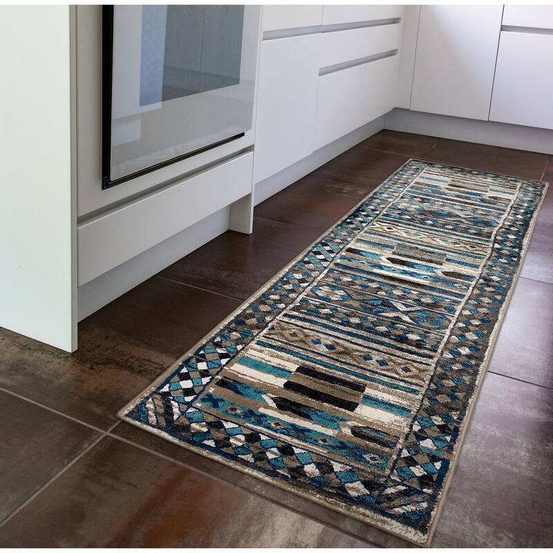 Liora Manne Ashford Tribal Indoor Rug Cool