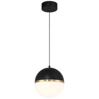 Access Lighting Unity LED Pendant - Black with Antique Brushed Brass