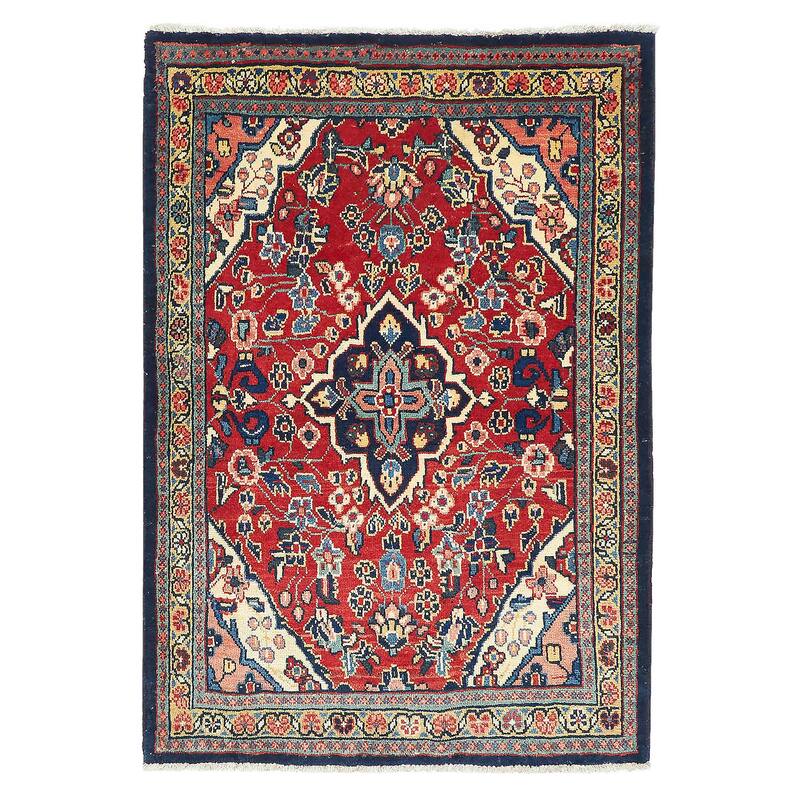 ECARPETGALLERY Hand-knotted Andelz Red Wool Rug - 3'5 x 4'10