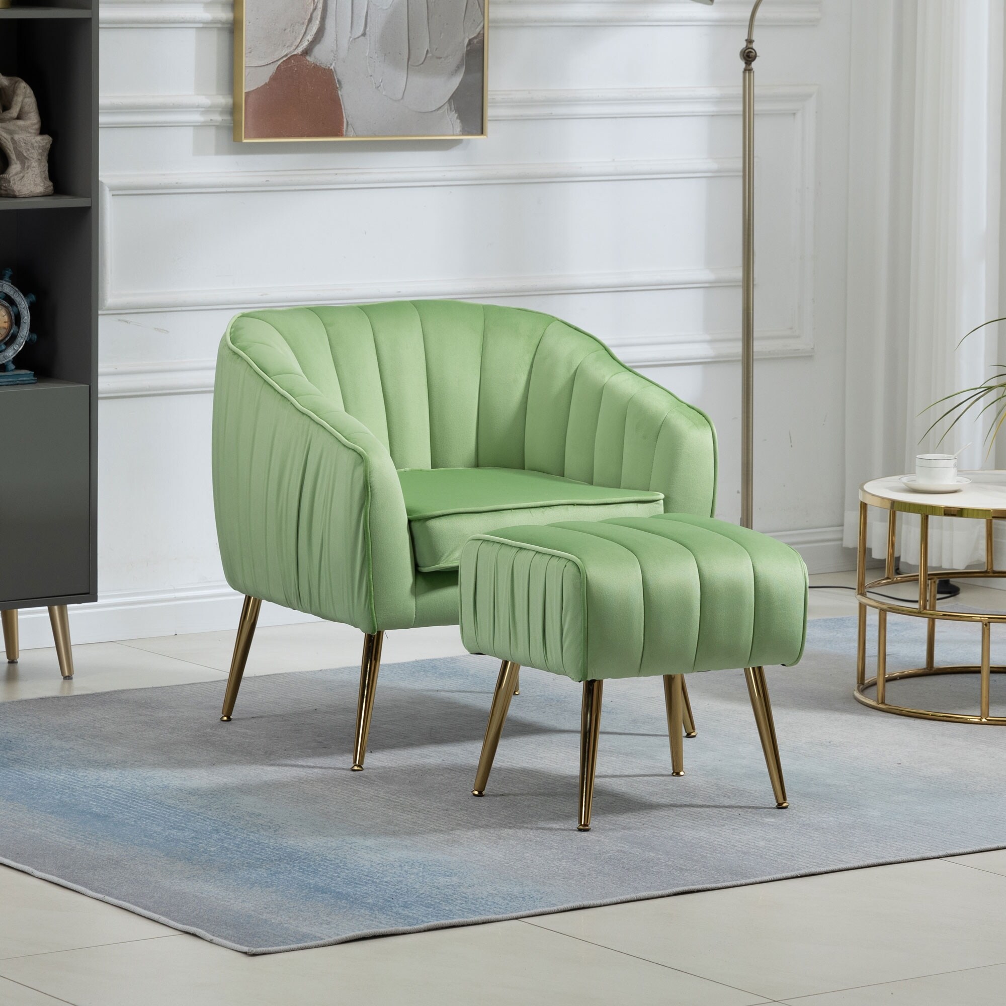 Accent chair sales ottoman set