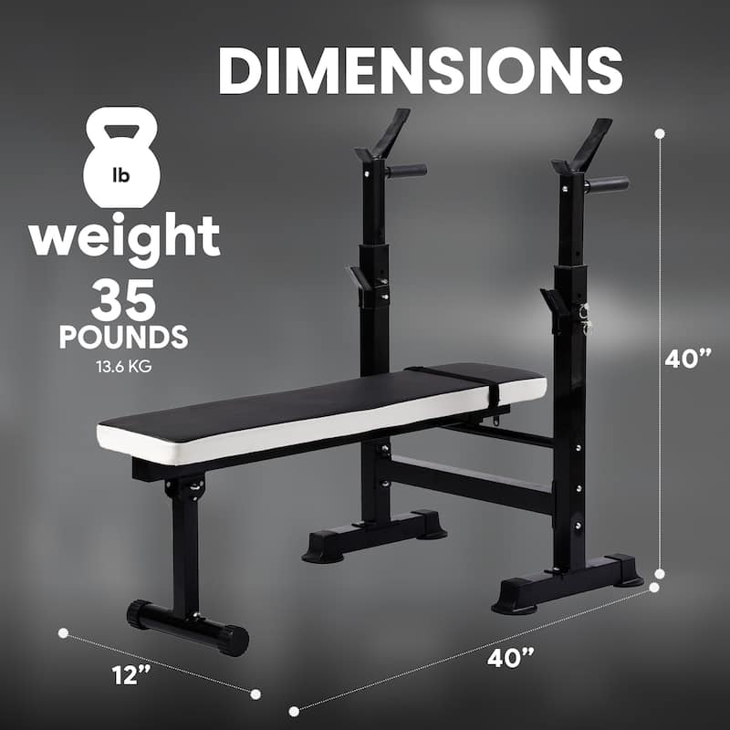 BalanceFrom Fitness Adjustable Strength Training Workout Station, Black & White - 35