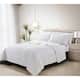 Stonewashed Super Soft Micro Trapunto Embroidered Quilt Set White - On ...