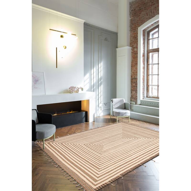 ECARPETGALLERY Hand-knotted Tangier Cream Wool Rug - 9'0 x 11'10