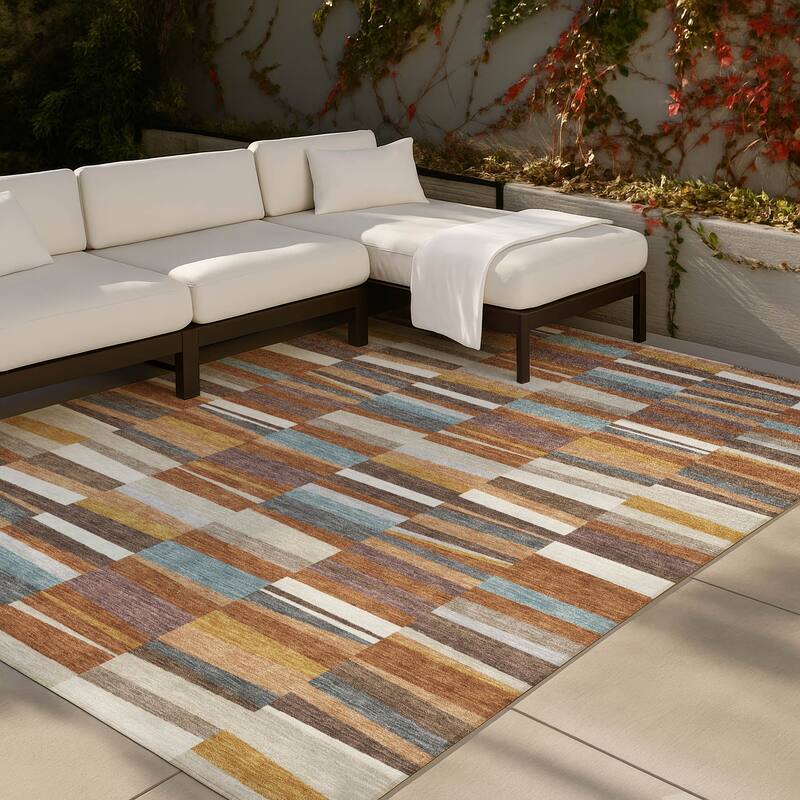 Machine Washable Indoor/ Outdoor Modern Antonito Chantille Rug