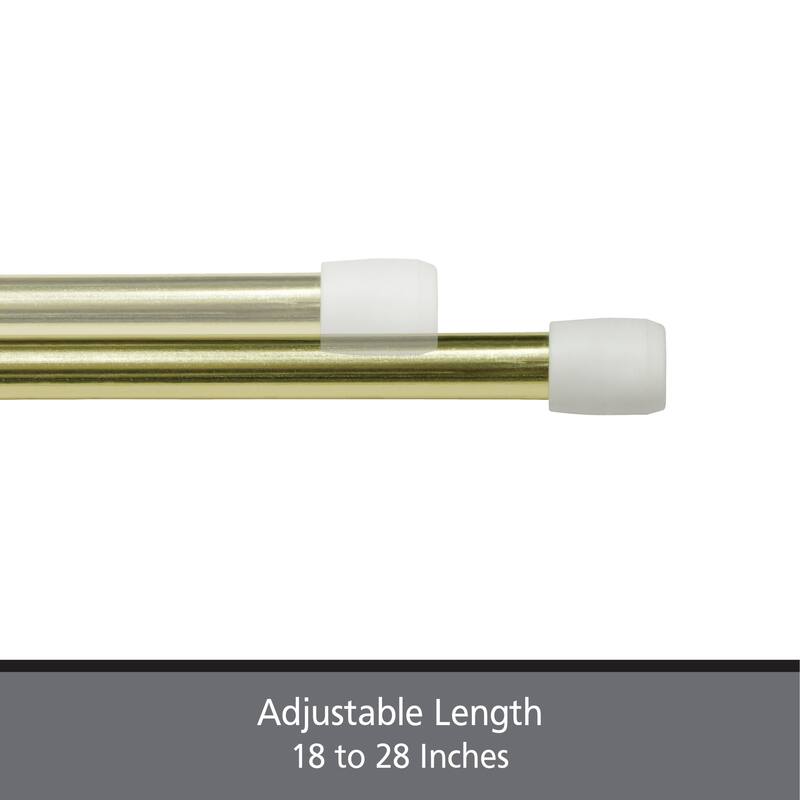Kenney Fast Fit No Tools 7/16" Spring Tension Rod, 2-Pack