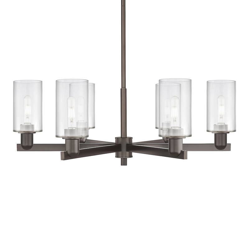 Innovations Lighting 716-6CR-11-34 Clymer Chandelier Clymer 6 Light - Oil Rubbed Bronze / Clear